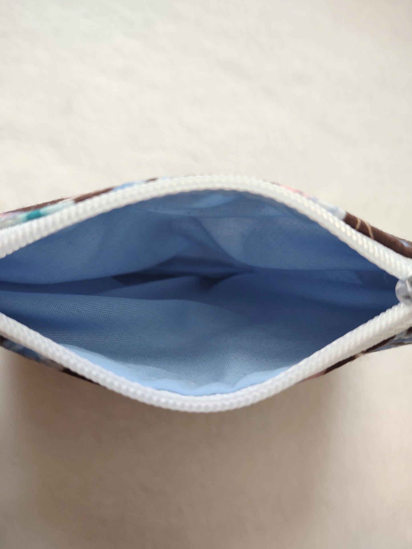 "Butterfly Summer" Brown Cotton Butterfly Print Keychain Coin Purse