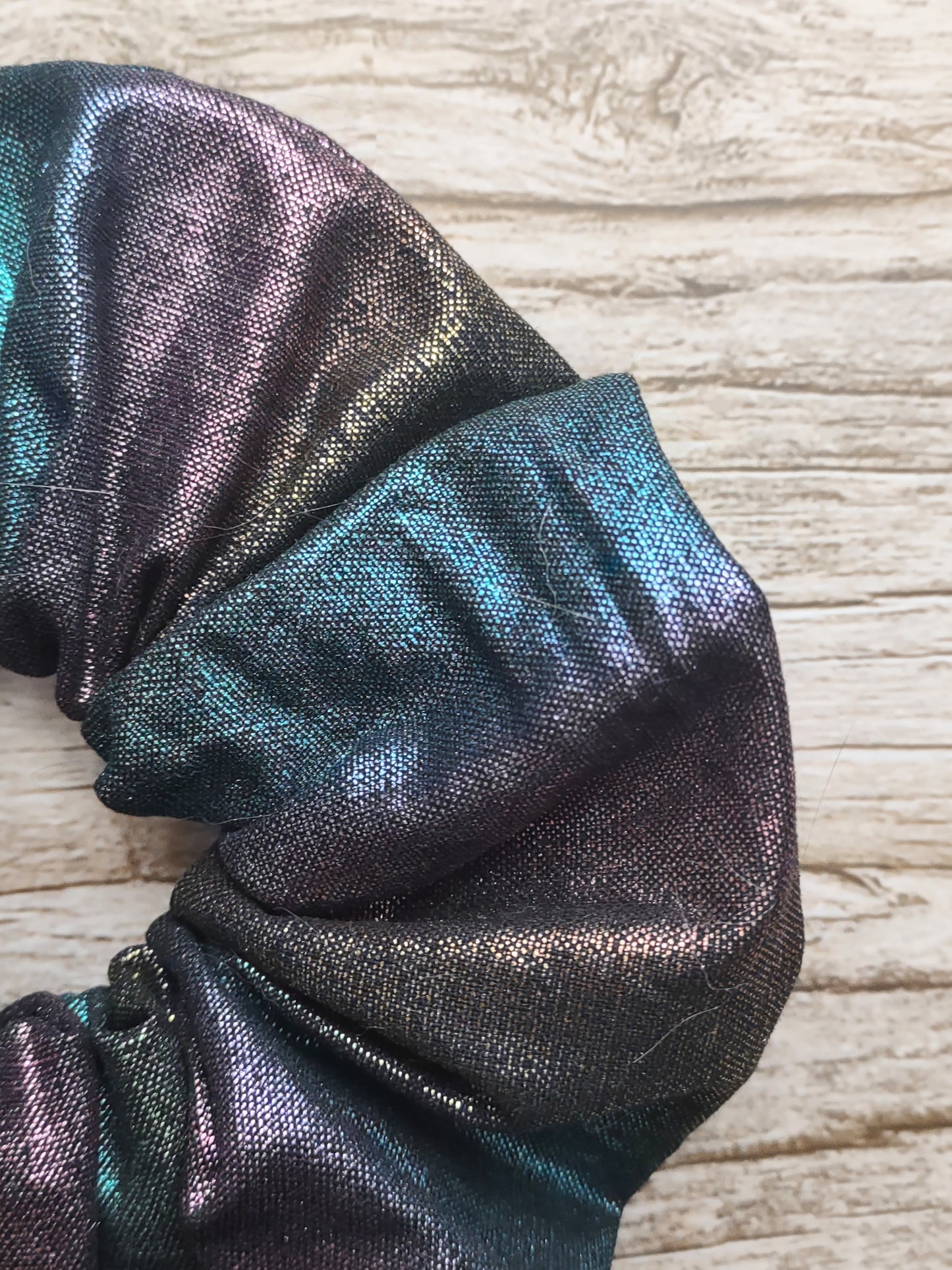 "Metallic Rainbow" Metallic Rainbow Cotton Hair Scrunchie
