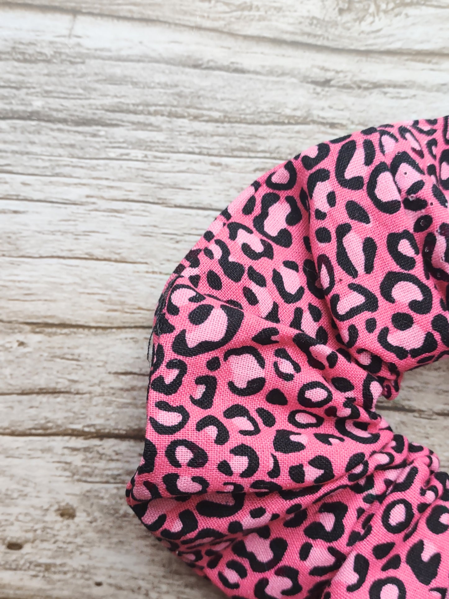 "Magenta Leopard" Pink Leopard Print Hair Scrunchie