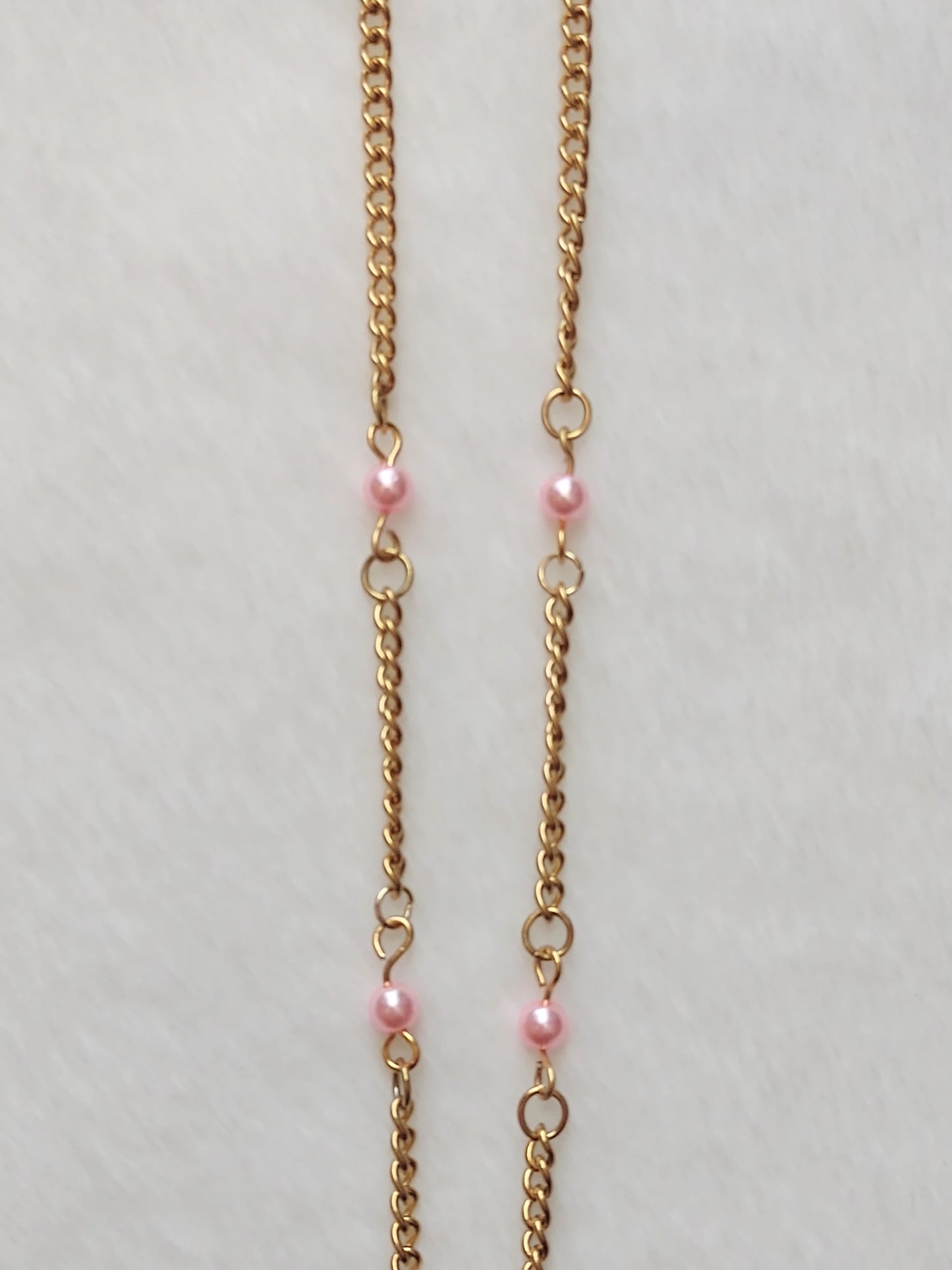 "Ice Pearls" Gold Stainless Steel Pendant Necklace