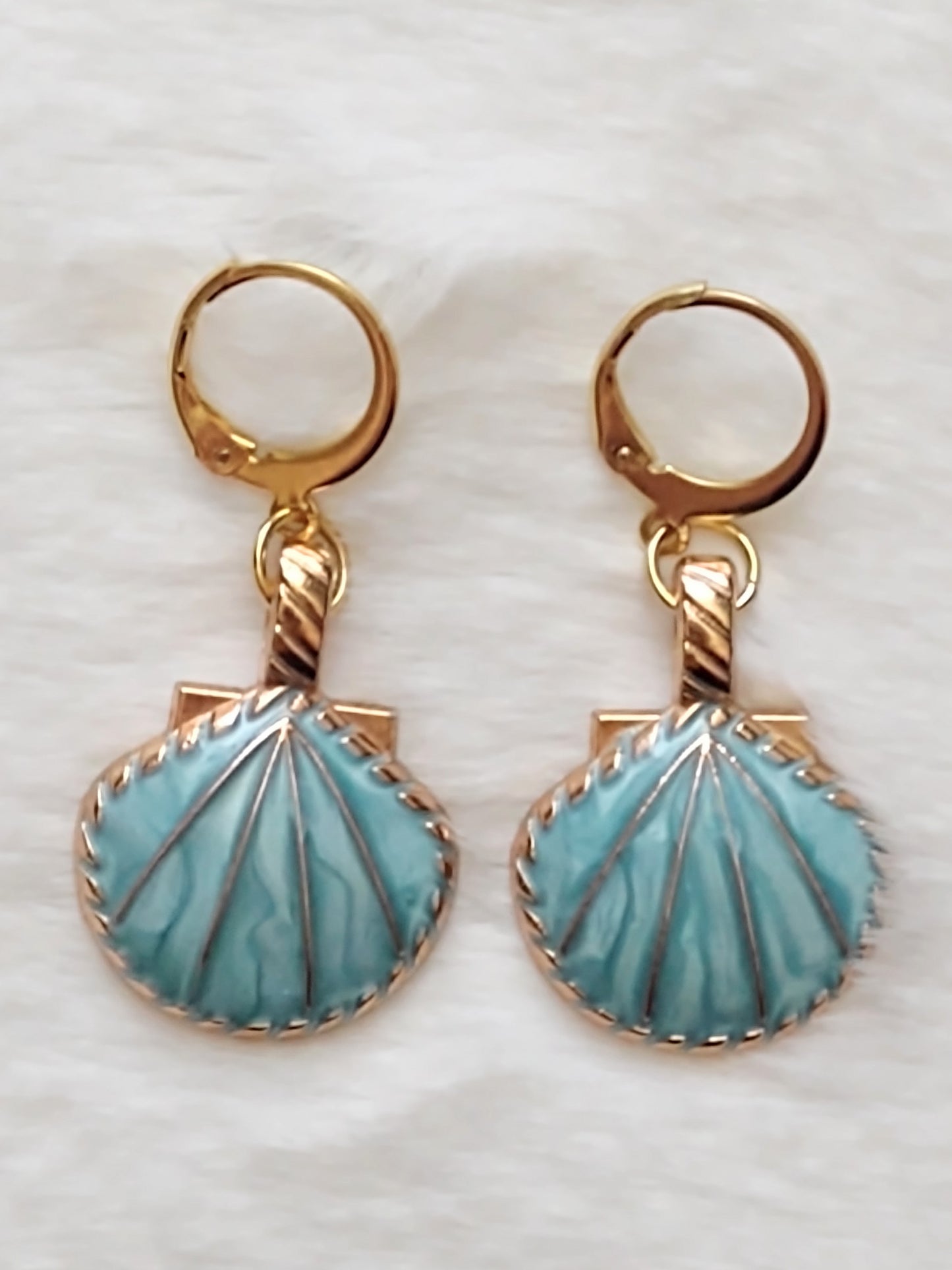 "Ocean Dreams: Gold Stainless Steel Seashell  Earrings
