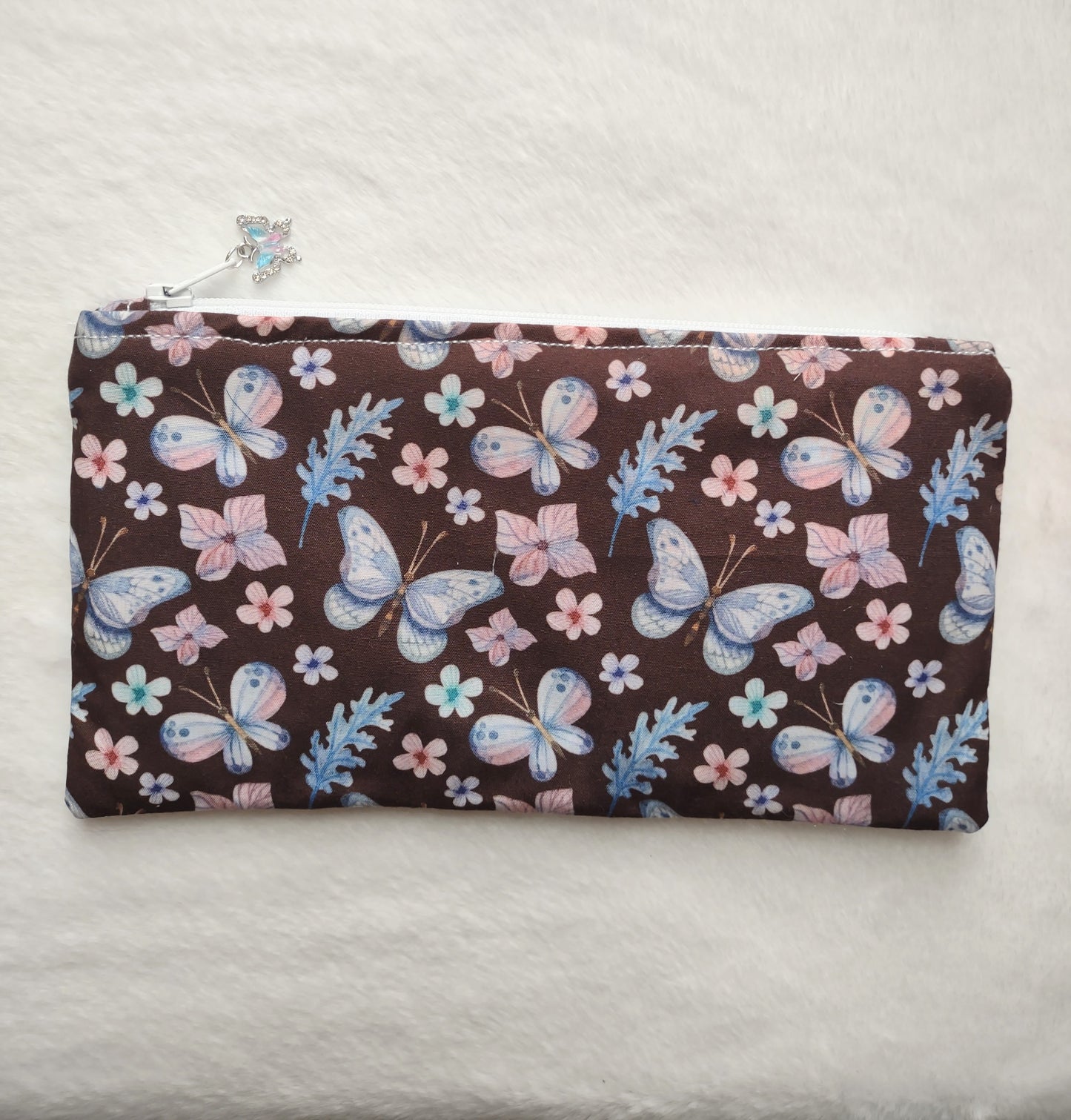 "Fall Leaves" Black Cotton Fall Leaf Print Make-Up Bag