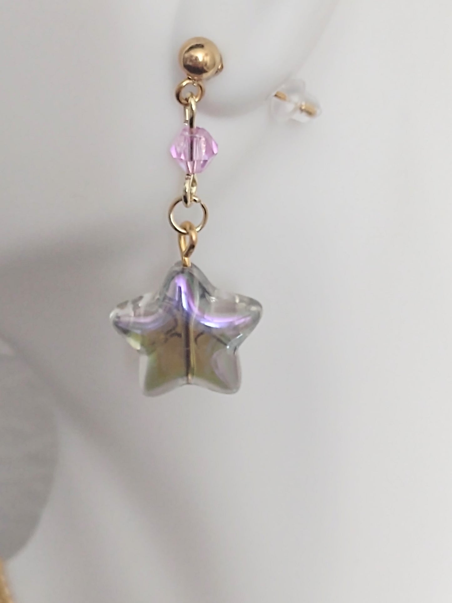 "Starfire" Stainless Steel Star Bead Earrings