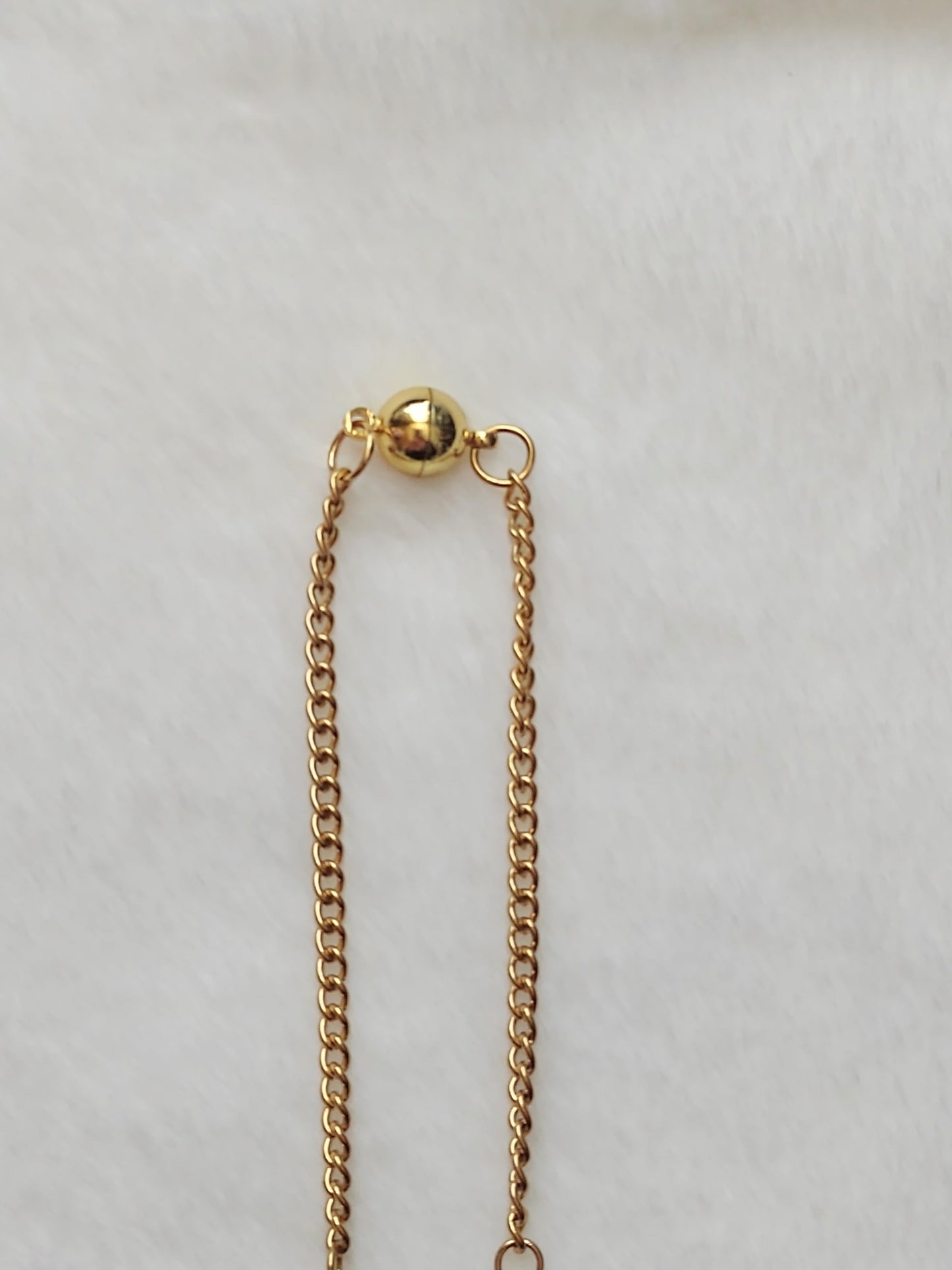 "Ice Pearls" Gold Stainless Steel Pendant Necklace