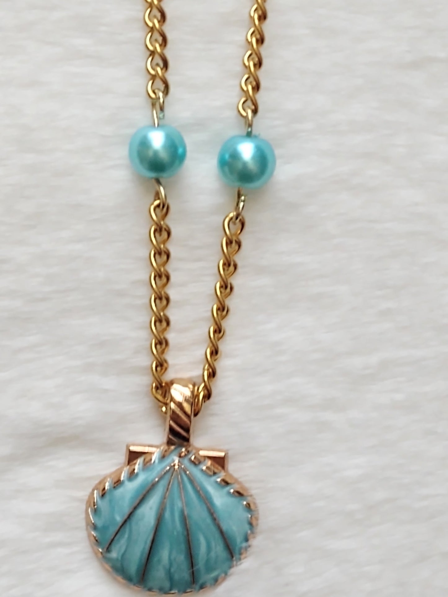 "Ocean Dreams" Gold Stainless Steel Seashell Necklace