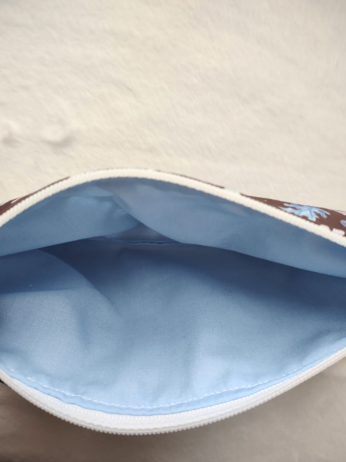 "Fall Leaves" Black Cotton Fall Leaf Print Make-Up Bag