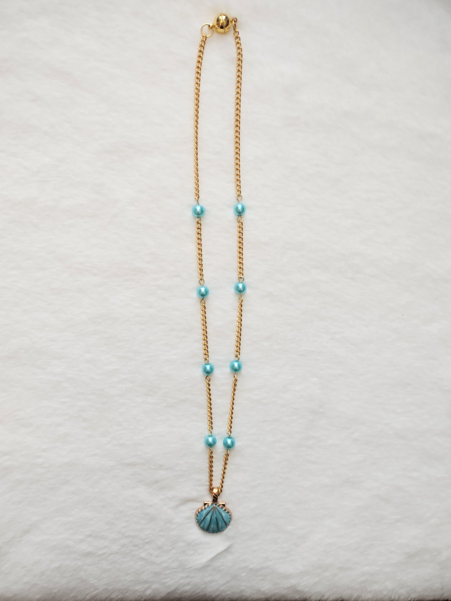 "Ocean Dreams" Gold Stainless Steel Seashell Necklace