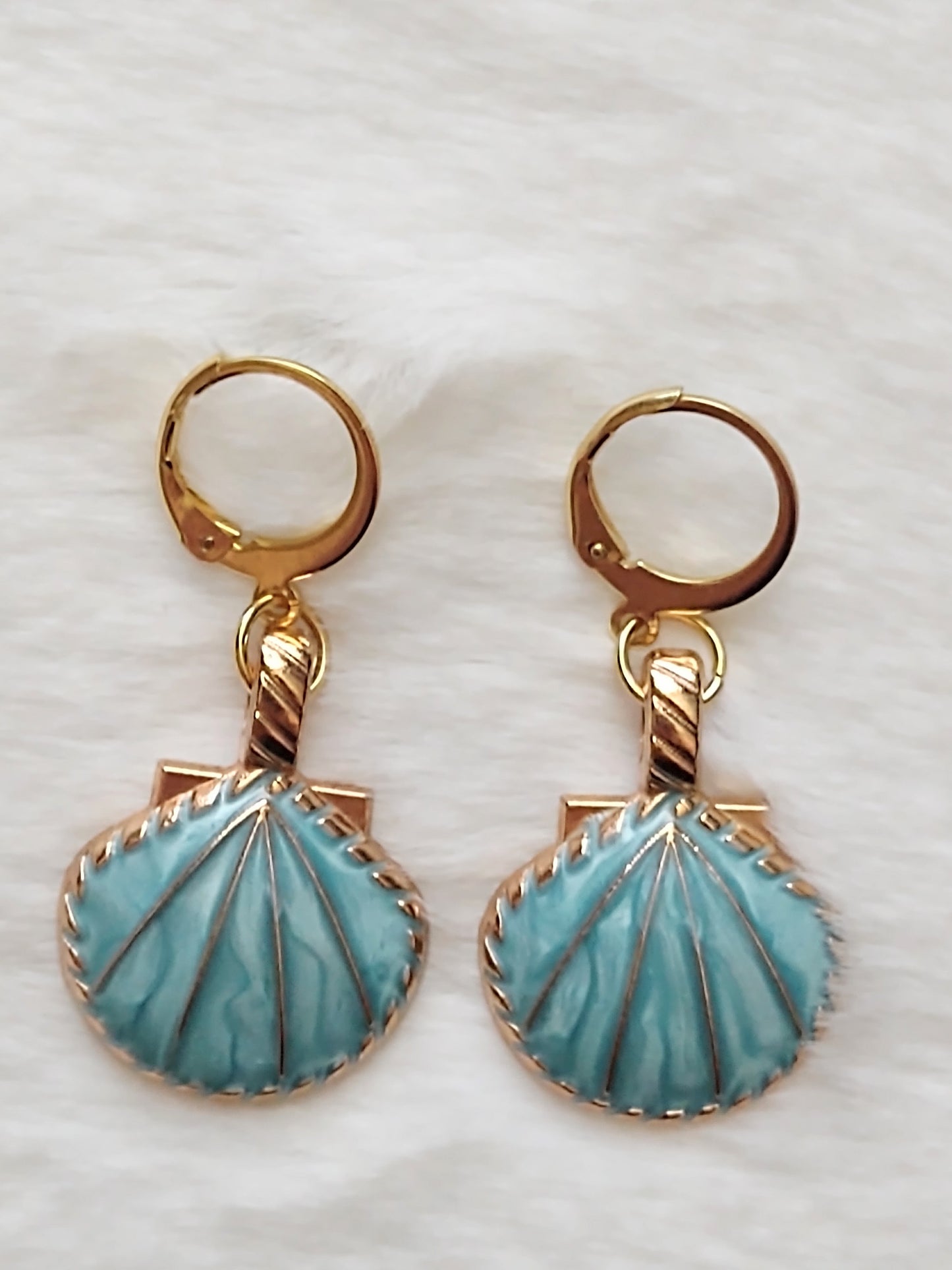 "Ocean Dreams: Gold Stainless Steel Seashell  Earrings
