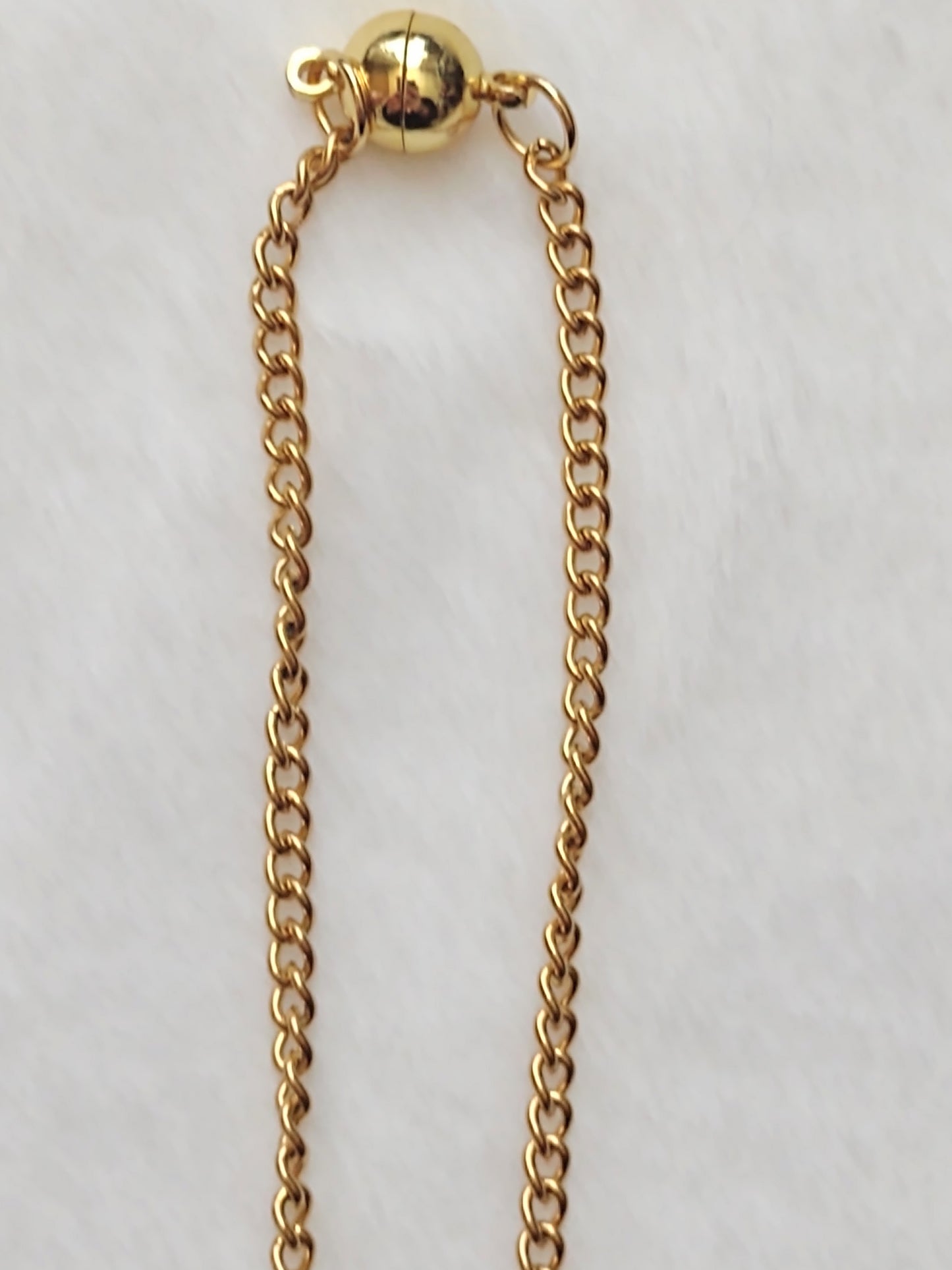 "Ice Pearls" Gold Stainless Steel Pendant Necklace