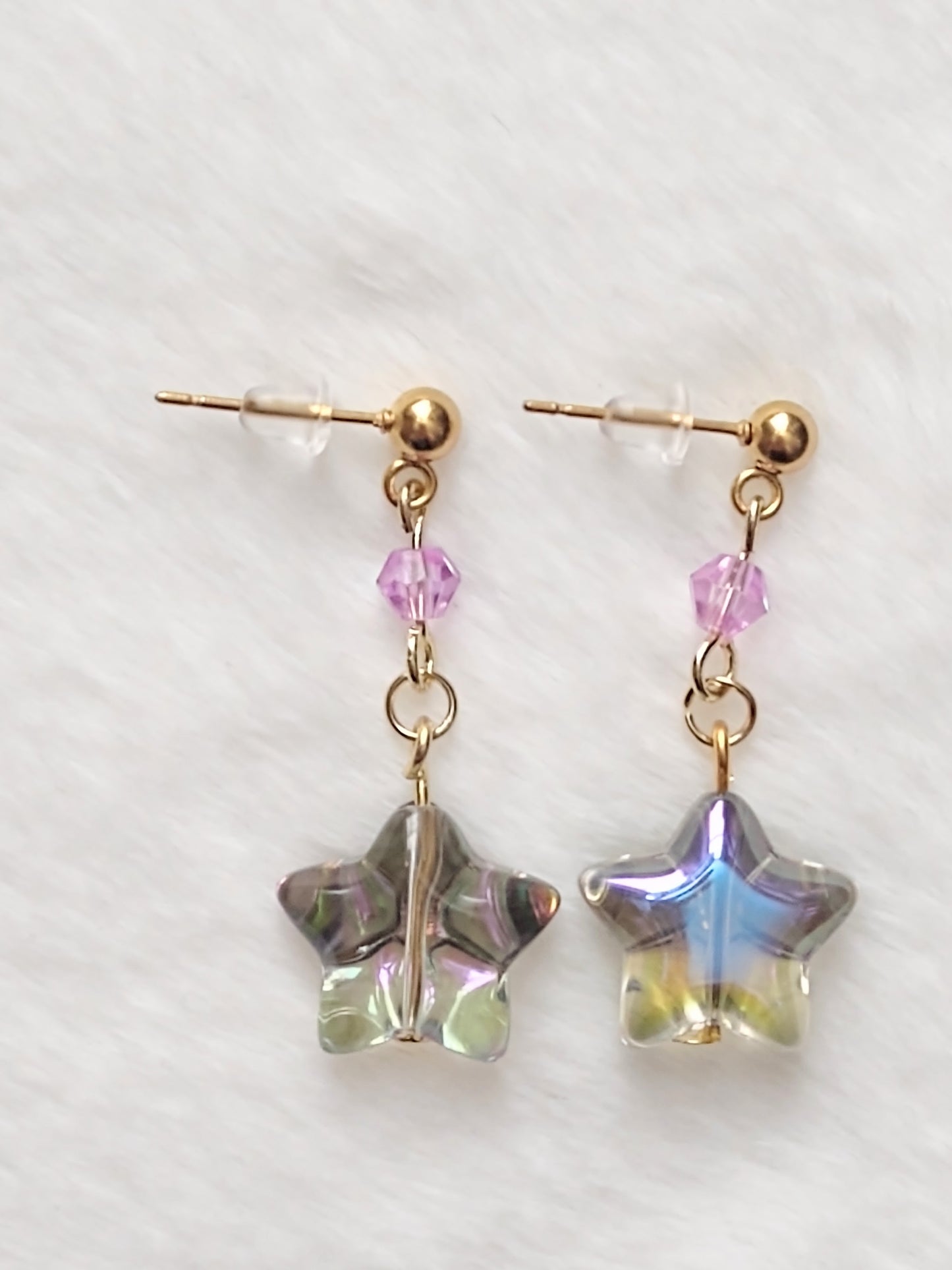 "Starfire" Stainless Steel Star Bead Earrings