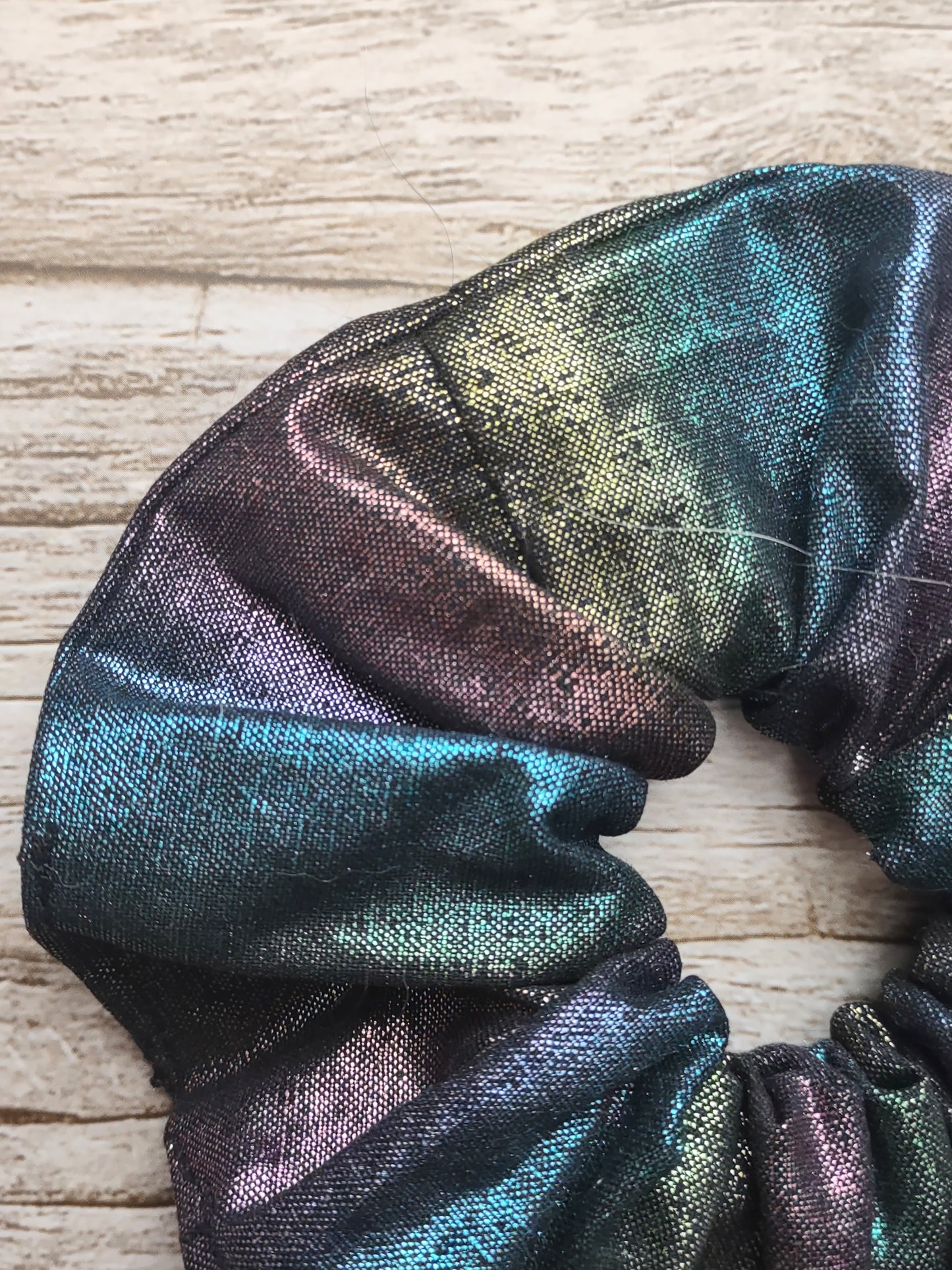 "Metallic Rainbow" Metallic Rainbow Cotton Hair Scrunchie