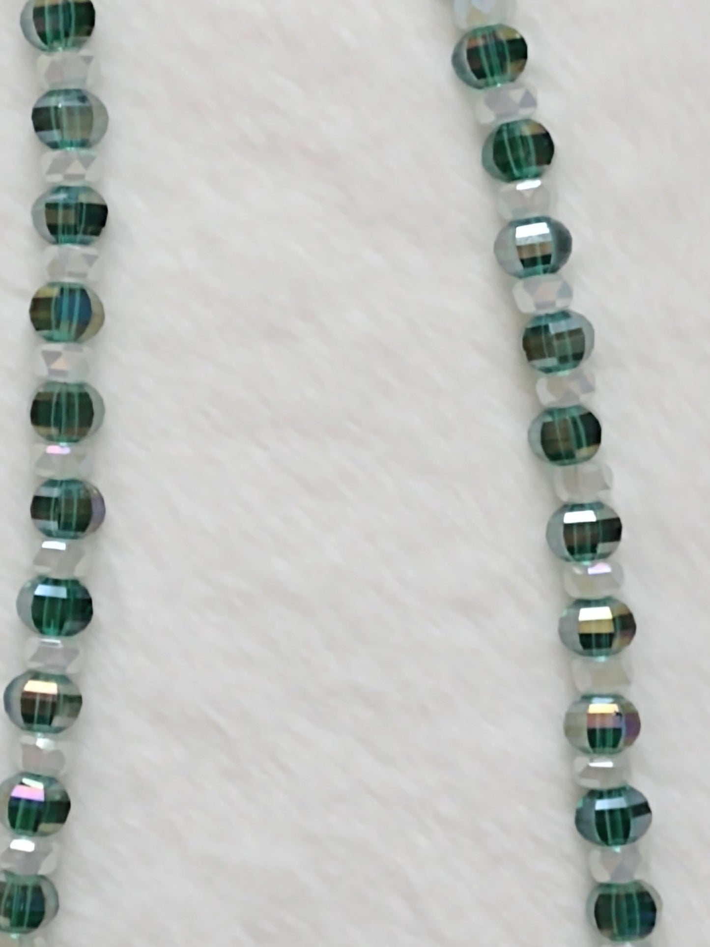 "Peppermint Twist" Glass Beaded Christmas Necklace