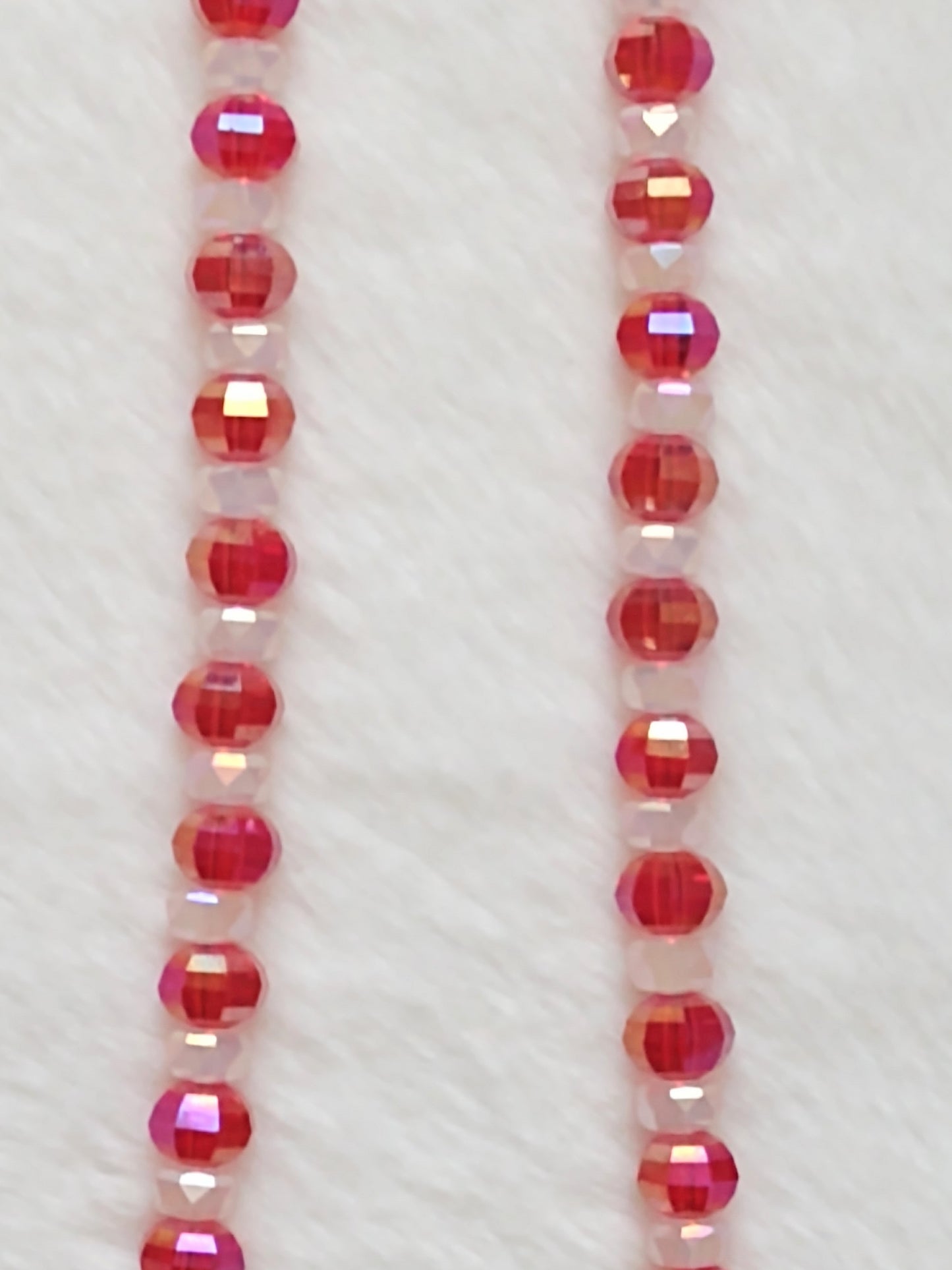 "Peppermint Twist" Glass Beaded Christmas Necklace