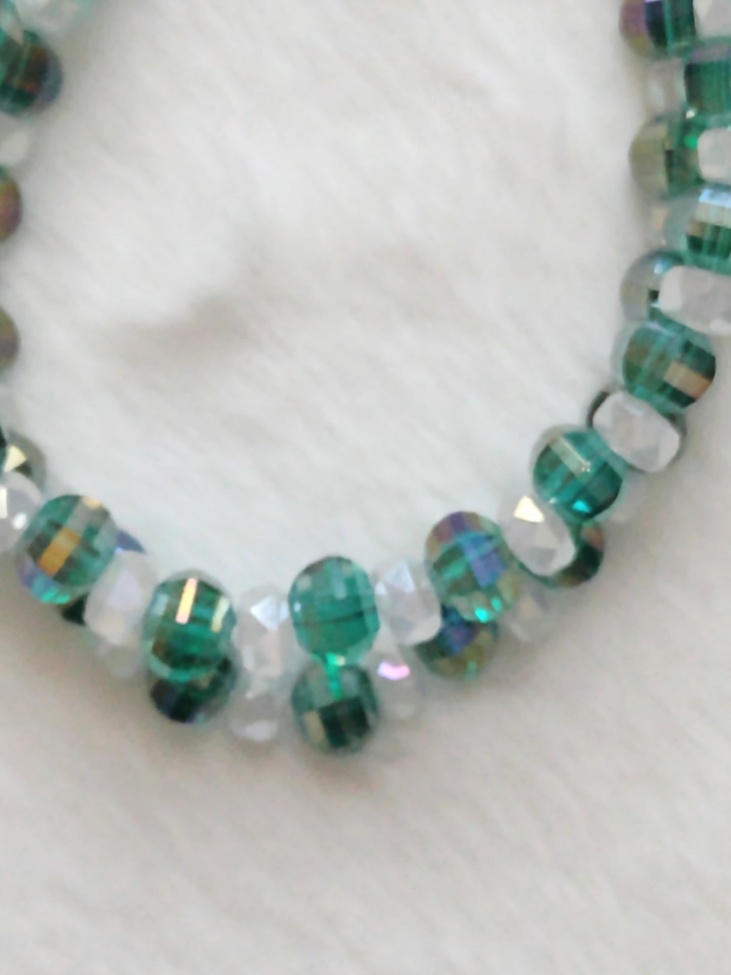 "Peppermint Twist" Glass Beaded 2 Strand Christmas Bracelet