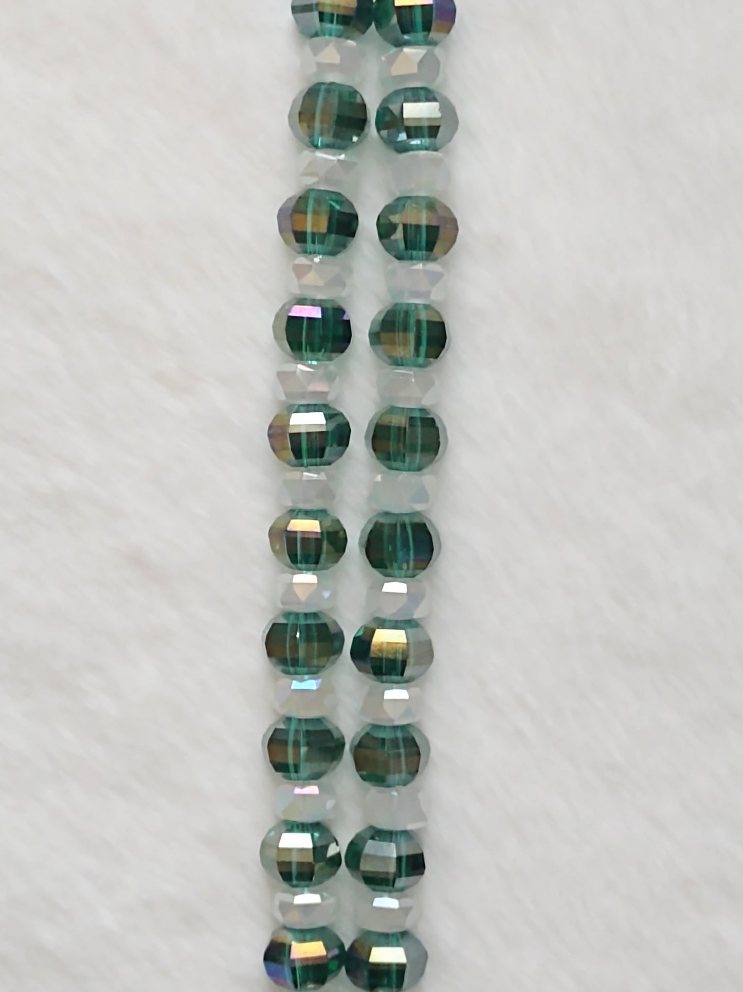 "Peppermint Twist" Glass Beaded 2 Strand Christmas Bracelet