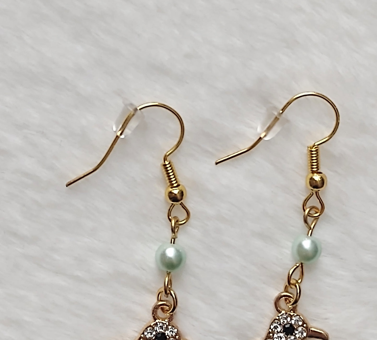 "Winter Mint" Gold Stainless Steel Penguin Earrings