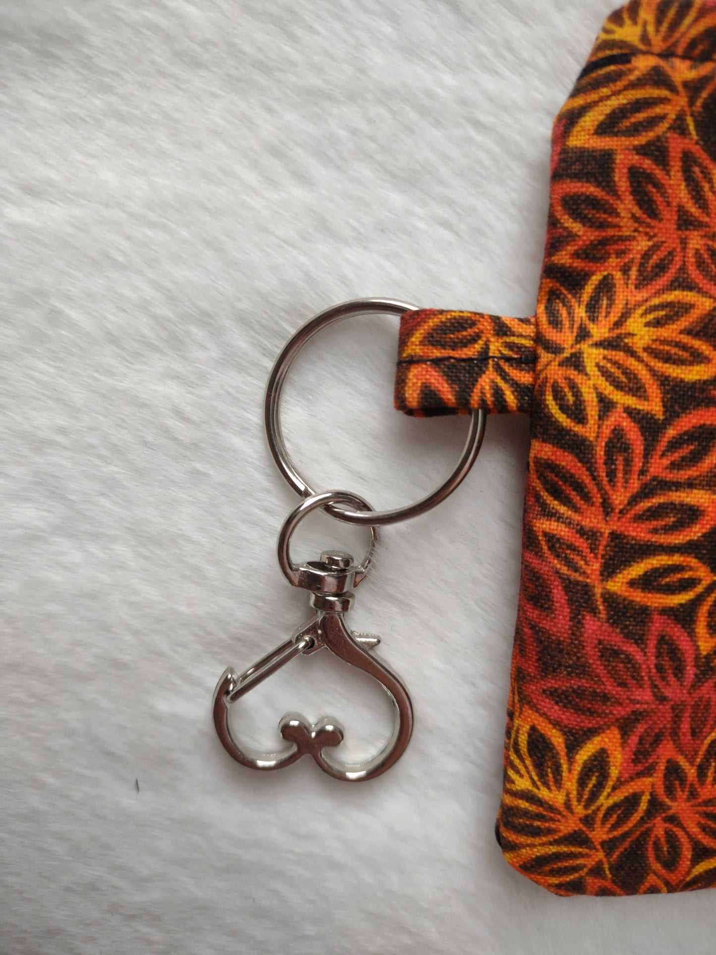 "Fall Leaves" Black Fall Leaf Keychain Coin Purse