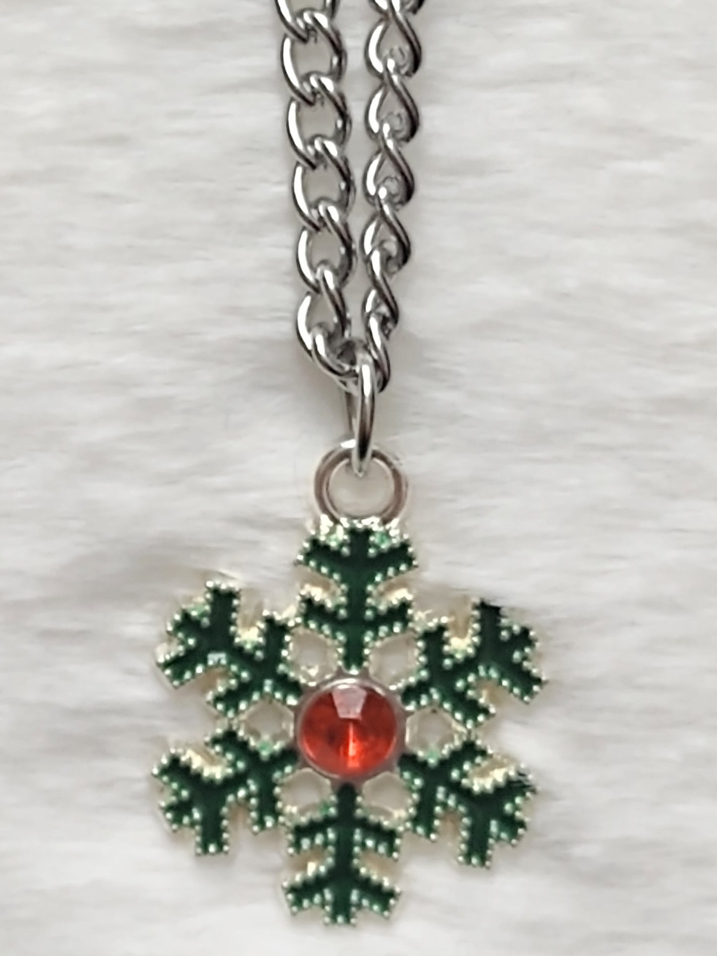 "Holiday Snowflake" Silver Stainless Steel Snowflake Necklace