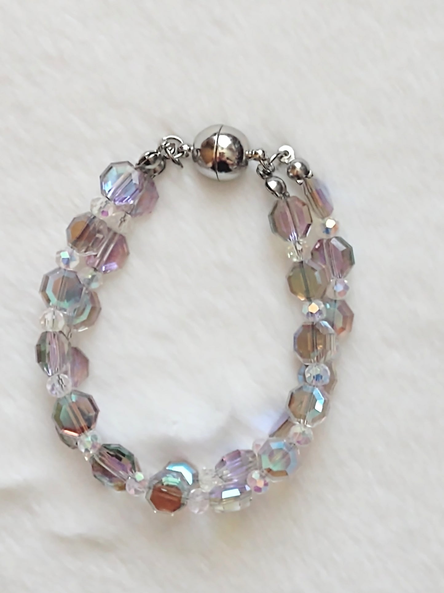 "Aurora" AB Glass Beaded 2 Strand Bracelet