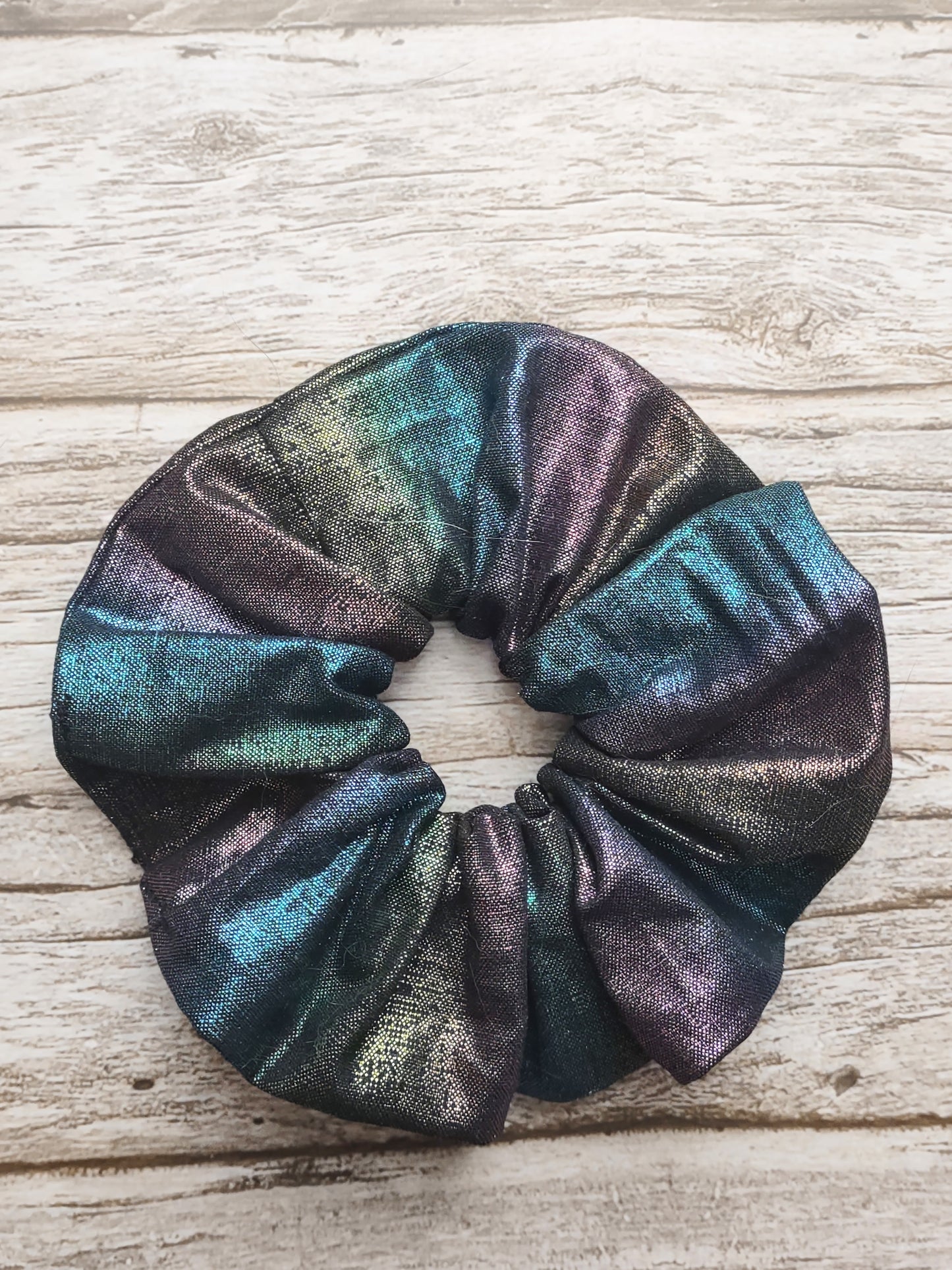 "Metallic Rainbow" Metallic Rainbow Cotton Hair Scrunchie