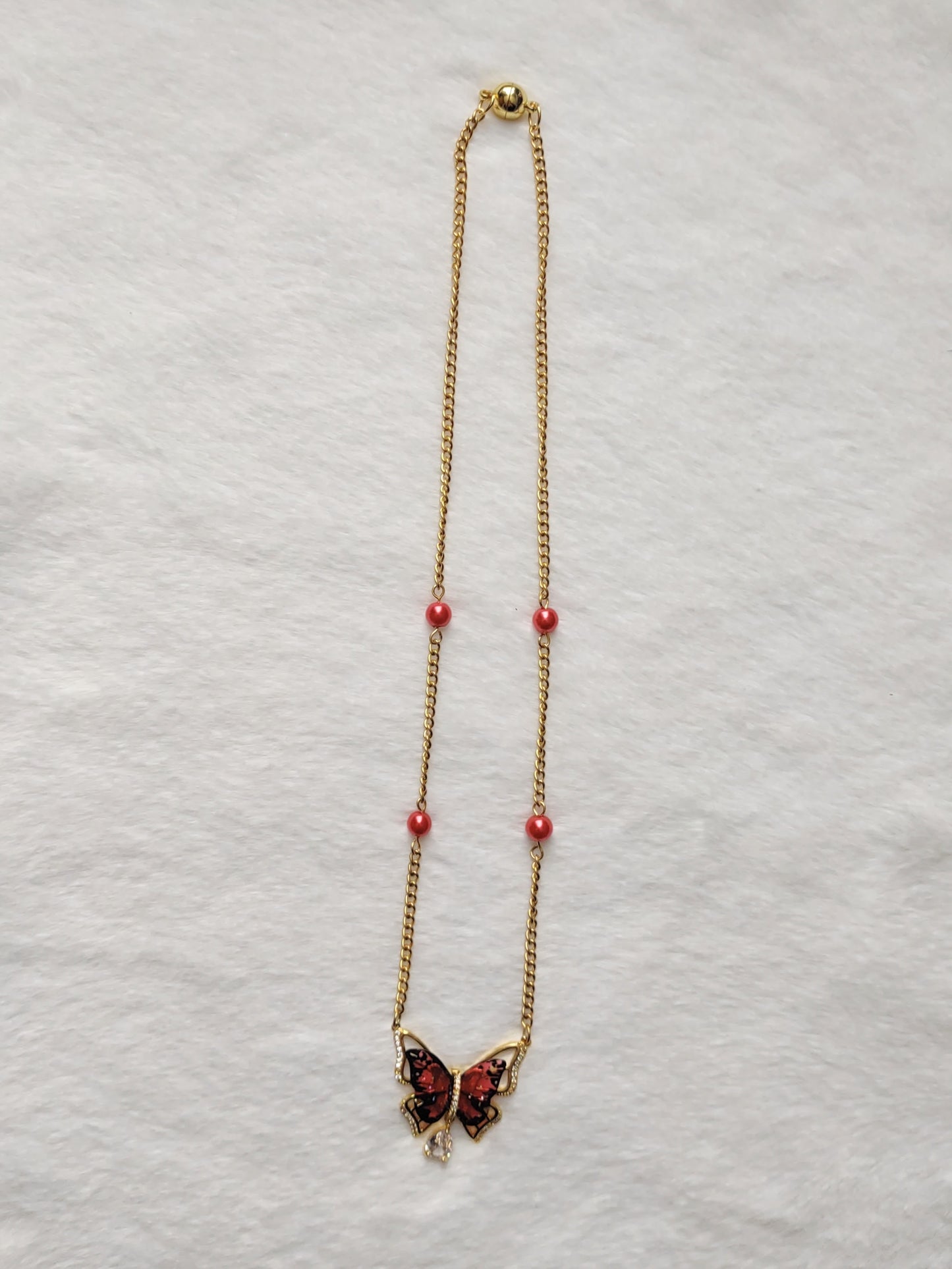 "Romantic Butterfly" Gold Stainless Steel Butterfly Necklace