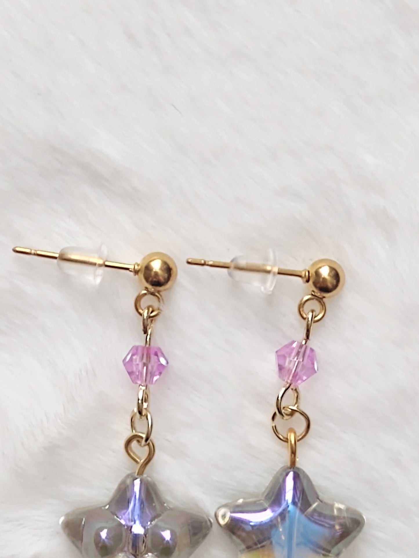 "Starfire" Stainless Steel Star Bead Earrings