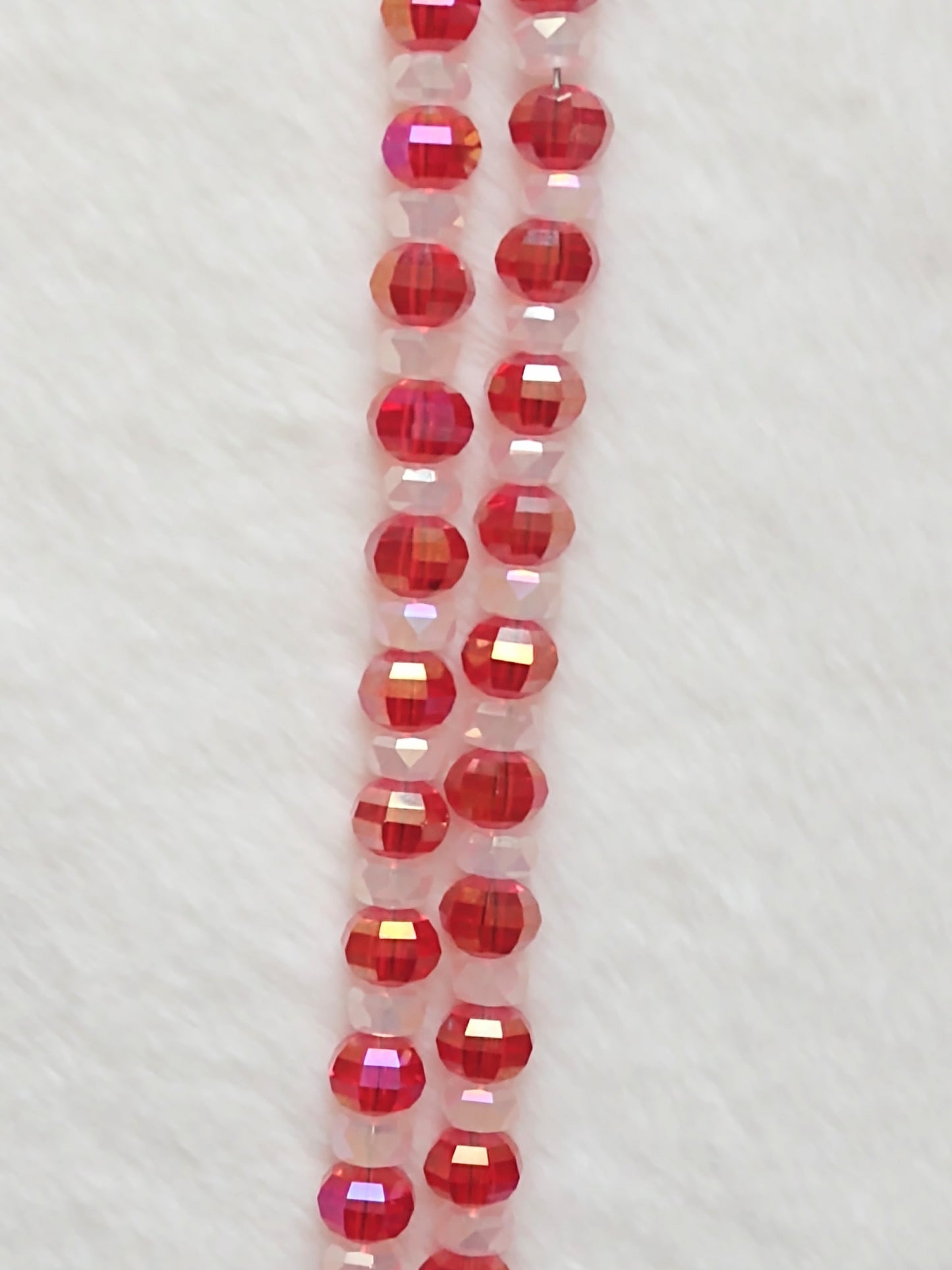 "Peppermint Twist" Glass Beaded 2 Strand Christmas Bracelet