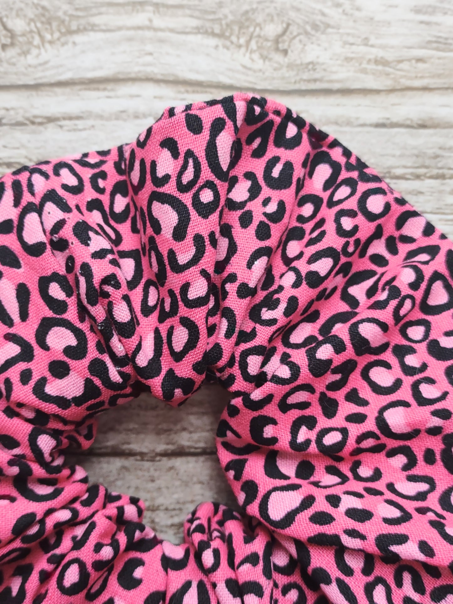 "Magenta Leopard" Pink Leopard Print Hair Scrunchie