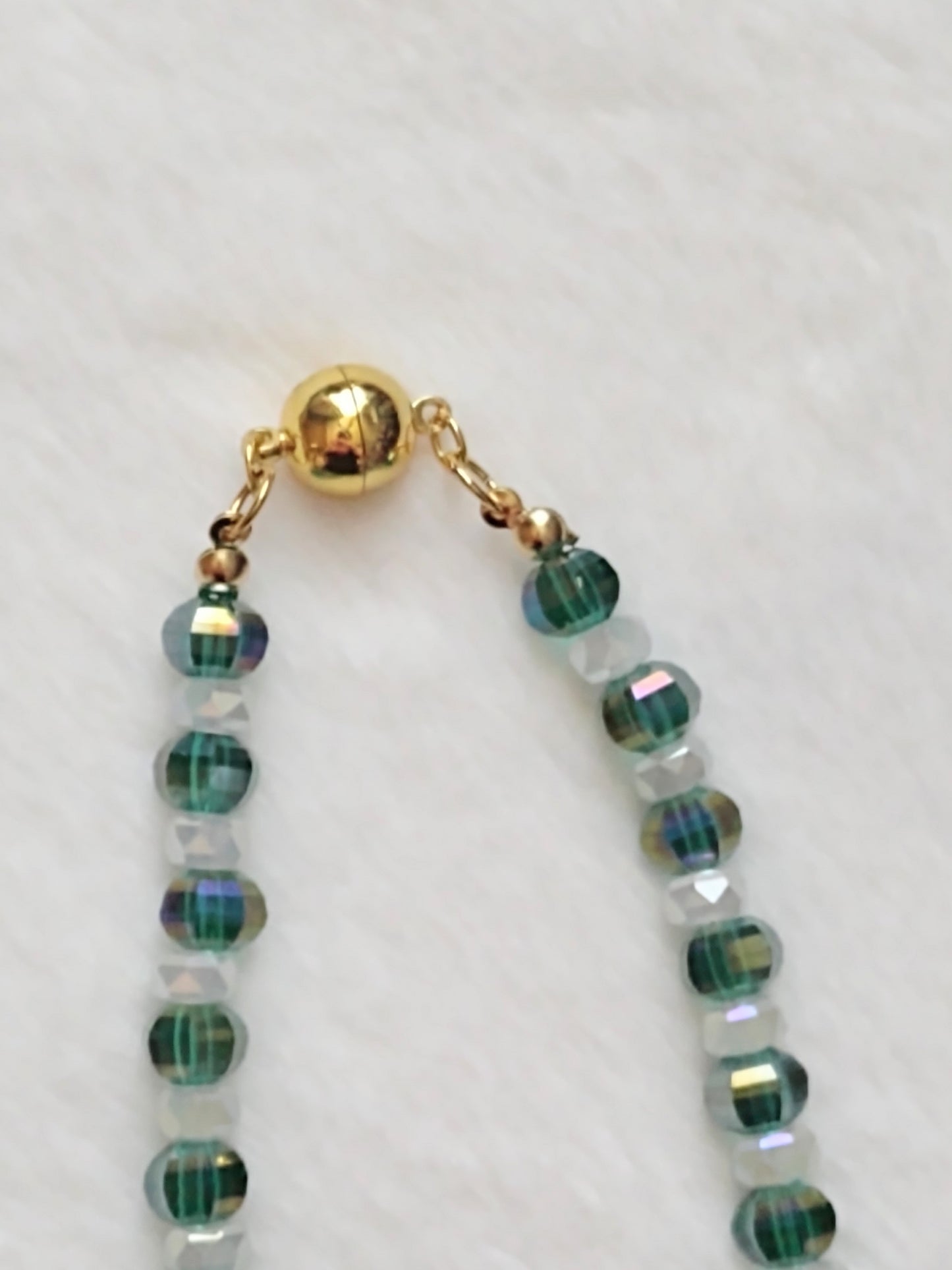 "Peppermint Twist" Glass Beaded Christmas Necklace