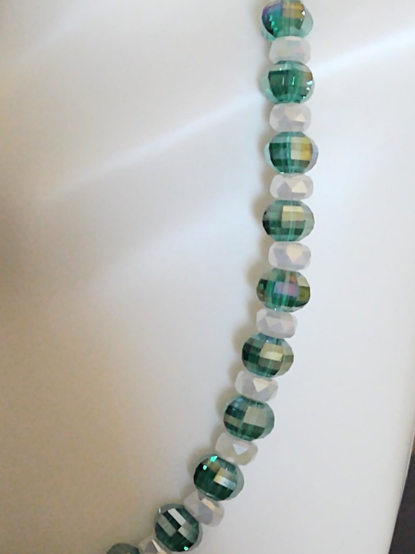 "Peppermint Twist" Glass Beaded Christmas Necklace