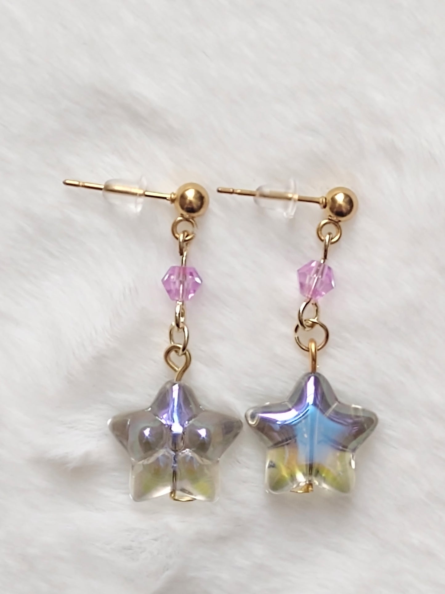 "Starfire" Stainless Steel Star Bead Earrings